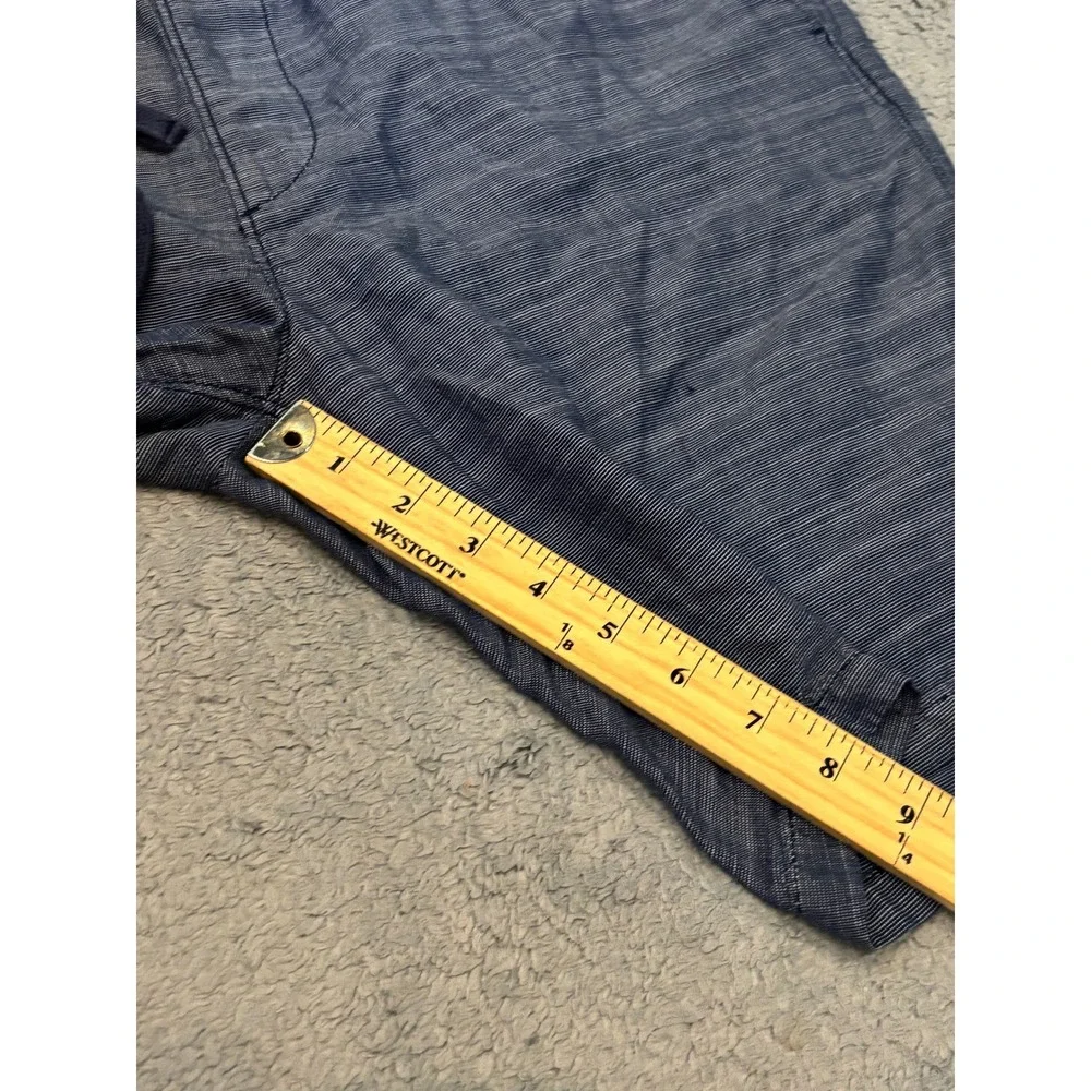 Express Mens Blue Cotton Elastic Waist Drawstring Casual Shorts Size Large